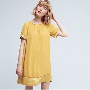 Anthropologie Verdet Swing Gold Dress By Maeve